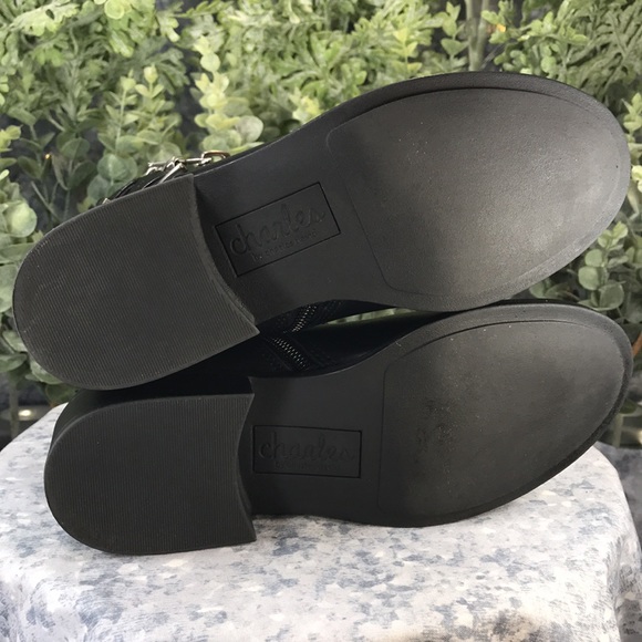 Charles by Charles David Thief Black Silver Studded Ankle Zip Booties WMS 6.5M - Picture 12 of 15